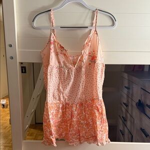 VS Peach Floral Tiered Dress